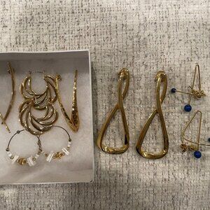 Lot of Vintage Gold Tone Earrings